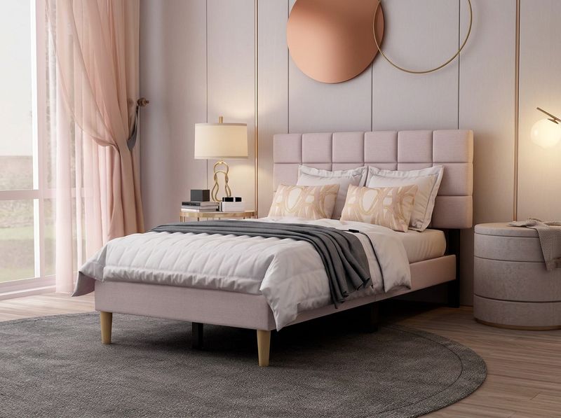 AGARTT Twin Platform Bed Frame — White Linen